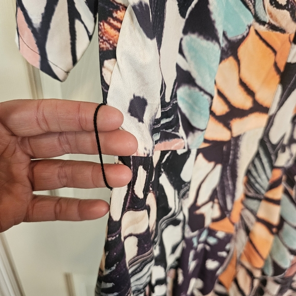 eshakti Butterfly Button Down Printed Fit & Flare Plus Size Dress - Picture 7 of 8